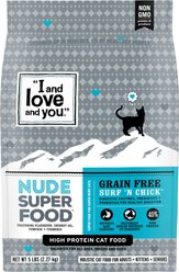 I and Love and You Nude Super Food Surf 'n Chick Grain-Free Dry Cat Food, 5-lb bag