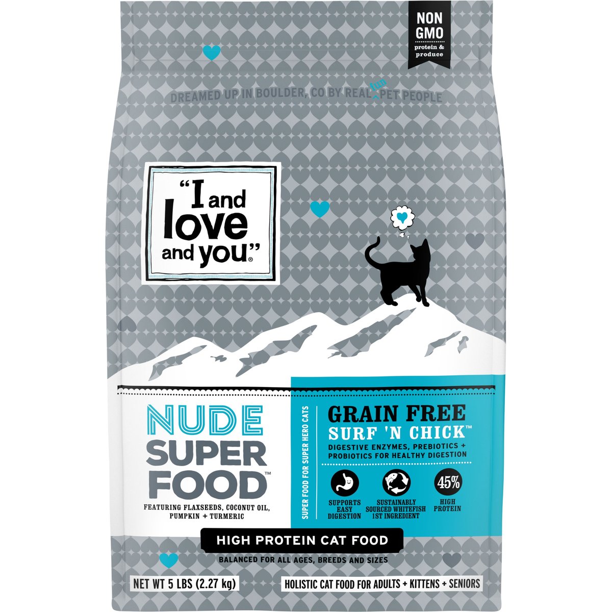 I and Love and You Nude Food Surf 'n Chick Dry Cat Food, 5-lb bag
