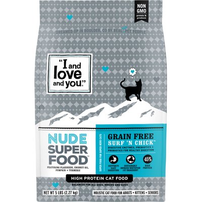 I and Love and You I and Love and You Nude Food Surf 'n Chick Dry Cat Food, 5-lb bag