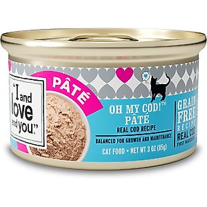 I and Love and You Oh My Cod! Pate Grain-Free Canned Cat Food, 3-oz, case of 24