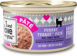 I and Love and You Purrky Turkey Pate Grain-Free Canned Cat Food, 3-oz, case of 24