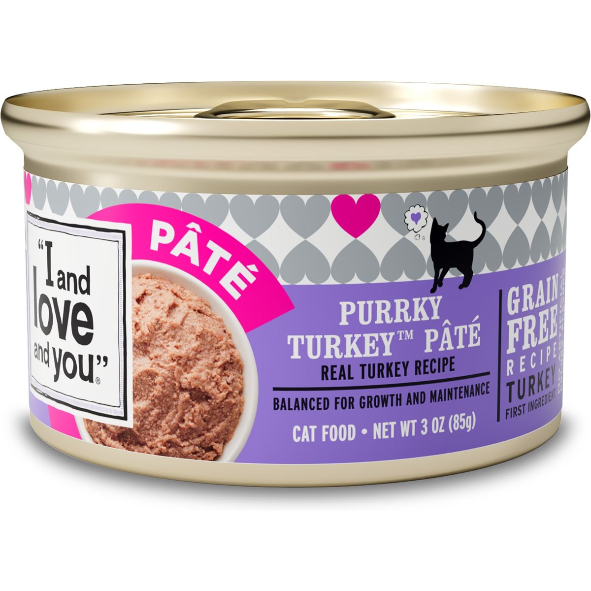 I and Love and You Purrky Turkey Pate Canned Cat Food, 3-oz, 24 ct