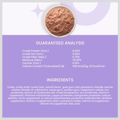 Show full view: I and Love and You Purrky Turkey Pate Grain-Free Canned Cat Food, 3-oz, case of 24 slide 8 of 12