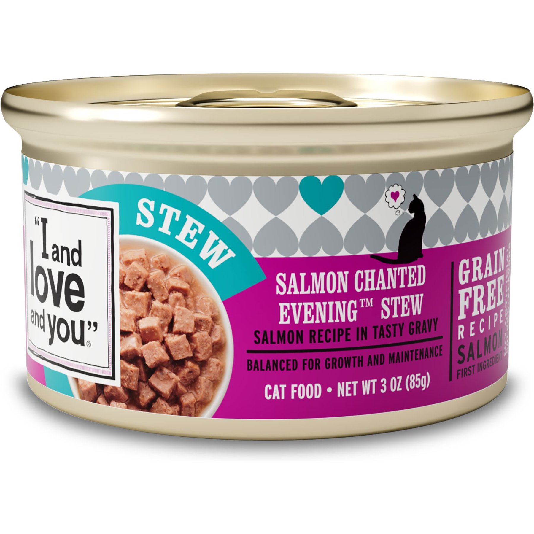 I and Love and You Salmon Chanted Evening Stew Grain-Free Canned Cat Food, 3-oz can, bundle of 48