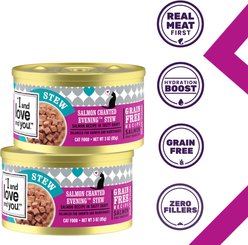 I and Love and You Salmon Chanted Evening Stew Grain-Free Canned Cat Food, 3-oz, case of 24 slide 2 of 9