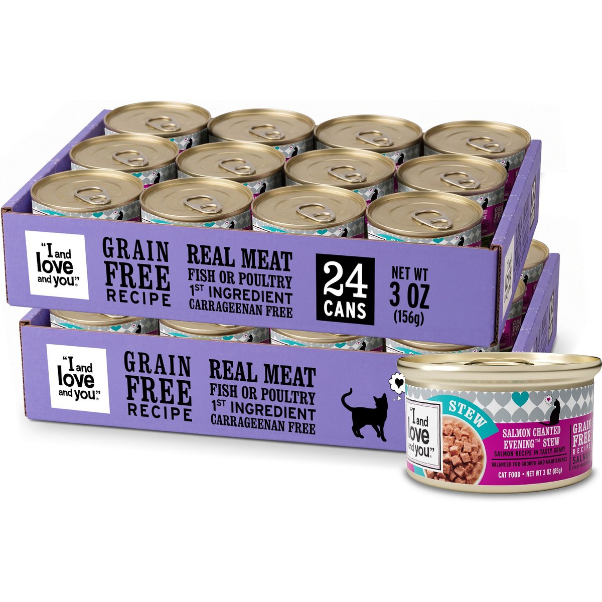 I and Love and You Salmon Chanted Evening Stew Cat Food, 3-oz, 24 ct