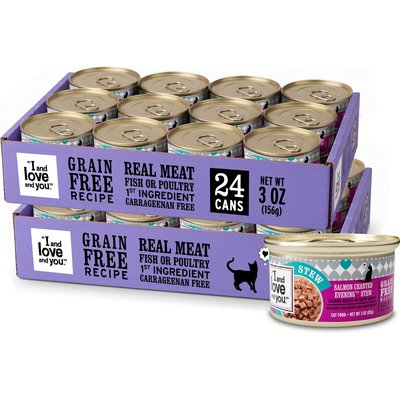 I and Love and You I and Love and You Salmon Chanted Evening Stew Grain-Free Canned Cat Food, 3-oz can, bundle of 48
