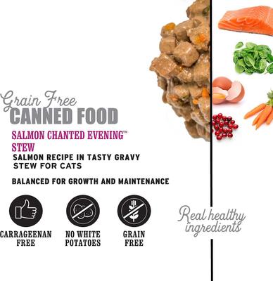 Show full view: I and Love and You Salmon Chanted Evening Stew Grain-Free Canned Cat Food, 3-oz can, bundle of 48  slide 8 of 12