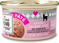 I and Love and You Savory Salmon Pate Grain-Free Canned Cat Food, 3-oz, case of 24