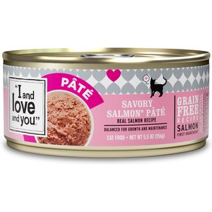 I and Love and You Savory Salmon Pate Grain-Free Canned Cat Food, 5.5-oz can, case of 12
