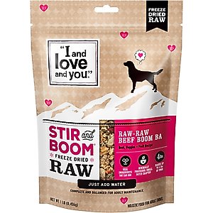 I and Love and You Stir and Boom Raw Raw Beef Boom Ba Dinner Grain-Free Dehydrated Dog Food, 1-lb bag