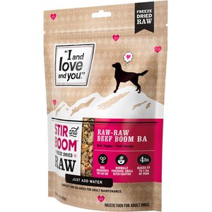 I and Love and You Stir and Boom Raw Raw Beef Boom Ba Dinner Grain-Free Dehydrated Dog Food, 1-lb bag