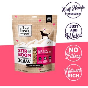 I and Love and You Stir and Boom Raw Raw Beef Boom Ba Dinner Grain-Free Dehydrated Dog Food, 1-lb bag