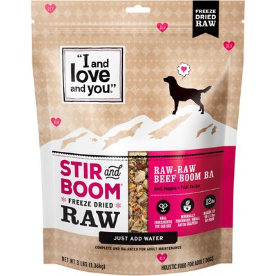 I and Love and You I and Love and You Stir and Boom Raw Raw Beef Boom Ba Dinner Grain-Free Dehydrated Dog Food, 3-lb bag