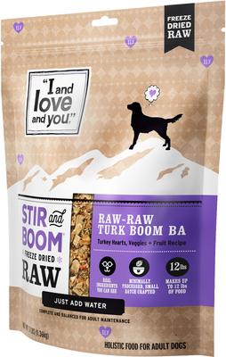Show full view: I and Love and You Stir and Boom Raw Raw Turk Boom Ba Dinner Grain-Free Dehydrated Dog Food, 3-lb bag slide 3 of 10