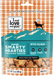 I and Love and You Super Smarty Hearties Grain-Free Salmon Dog Treats, 5-oz bag