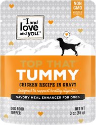 I and Love and You Top That Tummy Chicken Recipe Grain-Free Dog Food Topper, 3-oz pouch, case of 12
