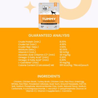 Show full view: I and Love and You Top That Tummy Chicken Recipe Grain-Free Dog Food Topper, 3-oz pouch, case of 12 slide 8 of 11