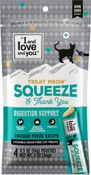I and Love and You Treat Meow Digestion Support Chicken Puree Lickable Cat Treats, 0.5-oz pouch, case of 96