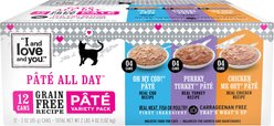 I and Love and You Variety Pack Grain-Free Canned Cat Food, 3-oz, case of 12