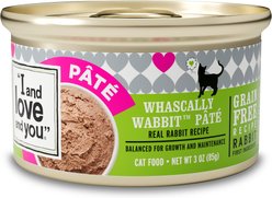 I and Love and You Whascally Wabbit Pate Grain-Free Canned Cat Food, 3-oz, case of 24