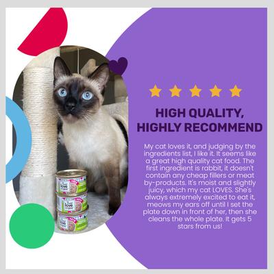 Show full view: I and Love and You Whascally Wabbit Pate Grain-Free Canned Cat Food, 3-oz, case of 24 slide 5 of 12