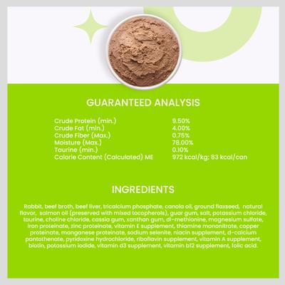 Show full view: I and Love and You Whascally Wabbit Pate Grain-Free Canned Cat Food, 3-oz, case of 24 slide 8 of 12