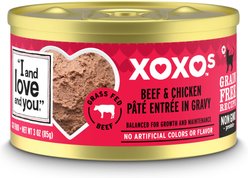 I and Love and You XOXO Beef & Chicken Pate Grain-Free Canned Cat Food, 3-oz can, case of 24