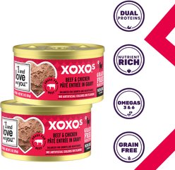 I and Love and You XOXO Beef & Chicken Pate Grain-Free Canned Cat Food, 3-oz can, case of 24 slide 2 of 7