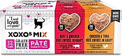 I and Love and You XOXO Chicken & Beef Pate Grain-Free Variety Pack Canned Cat Food, 3-oz can, case of 12