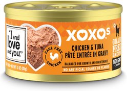 I and Love and You XOXO Chicken & Tuna Pate Grain-Free Canned Cat Food, 3-oz can, case of 24