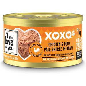 I and Love and You XOXO Chicken & Tuna Pate Grain-Free Canned Cat Food, 3-oz can, case of 24