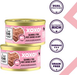 I and Love and You XOXO Salmon & Tuna Pate Grain-Free Canned Cat Food, 3-oz can, case of 24 slide 2 of 7