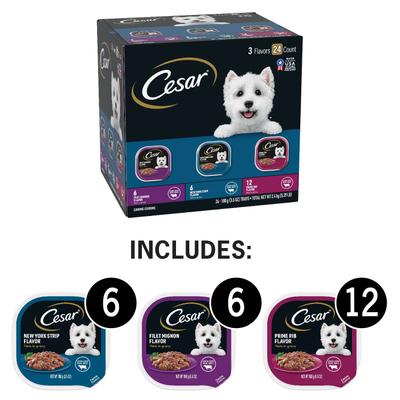 Show full view: Iams Advanced Health Skin & Coat Chicken & Salmon Recipe Dry Food + Cesar Filets in Gravy Beef Flavors Variety Pack Wet Dog Food slide 7 of 9