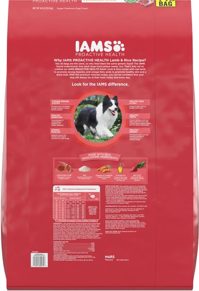 Iams Proactive Health Minichunks Dry Dog Food With Real Lamb & Rice - 30 Lb Bag