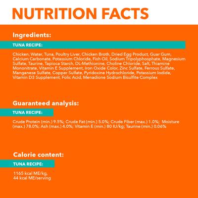 Show full view: Iams Perfect Portions Healthy Adult Tuna Recipe Grain-Free Soft Pate Wet Cat Food, 2.6-oz tray, case of 24 twin-packs slide 7 of 12