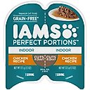 Iams Perfect Portions Indoor Adult Chicken Recipe Grain-Free Cuts in Gravy Wet Cat Food Trays, 2.6-oz tray, case of 24 twin-packs