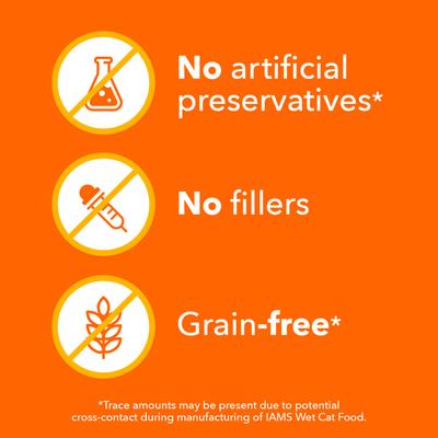 Show full view: Iams Perfect Portions Indoor Salmon Recipe Grain-Free Cuts in Gravy Adult Wet Cat Food Trays, 2.6-oz, case of 24 twin-packs slide 6 of 12