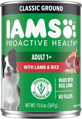 Show full view: Iams ProActive Health Adult with Chicken & Whole Grain Rice + Lamb & Rice Ground Canned Dog Food slide 2 of 10