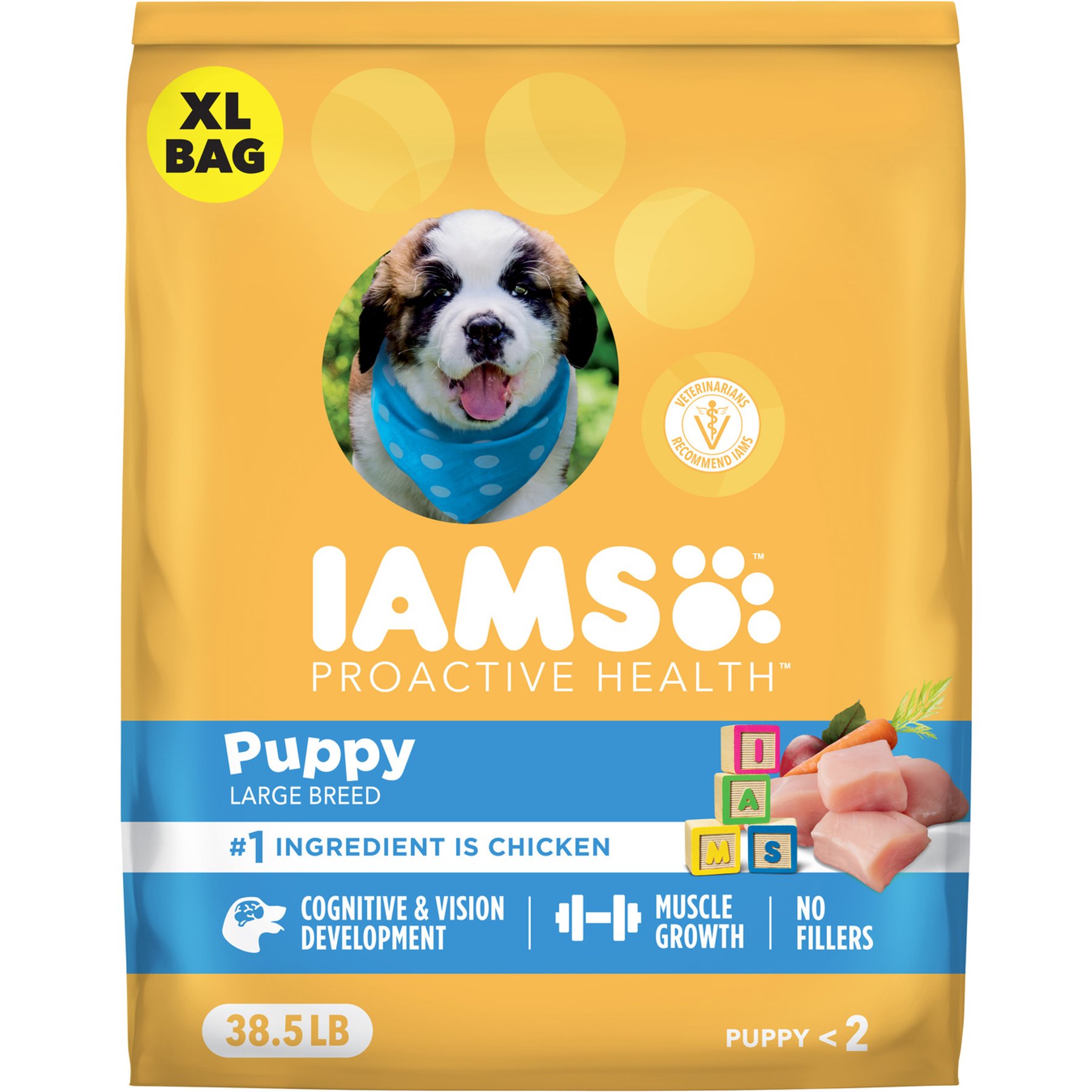 Iams Proactive Health Large Breed Puppy with Real Chicken Dry Dog Food, 38.5-lb bag