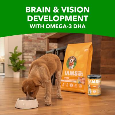 Show full view: Iams ProActive Health Classic Ground with Chicken & Rice Puppy Canned Wet Dog Food, 13-oz can, case of 12 slide 9 of 10