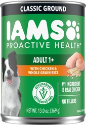 Iams ProActive Health Classic Ground with Chicken & Whole Grain Rice Wet Food + Large Breed Real Chicken Dry Dog Food slide 2 of 9