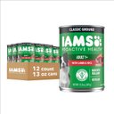 Iams ProActive Health Classic Ground with Lamb & Whole Grain Rice Adult Canned Wet Dog Food, 13-oz can, case of 12