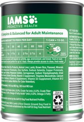 Iams ProActive Health Classic Ground with Lamb & Whole Grain Rice Adult Canned Wet Dog Food, 13-oz can, case of 12 slide 2 of 8