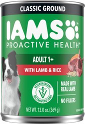 Iams ProActive Health Classic Ground with Lamb & Whole Grain Rice Adult Wet Dog Food, 13-oz can, bundle of 24 