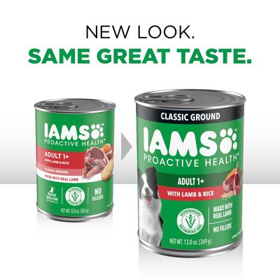 Show full view: Iams ProActive Health Classic Ground with Lamb & Whole Grain Rice Adult Wet Dog Food, 13-oz can, bundle of 24  slide 3 of 11