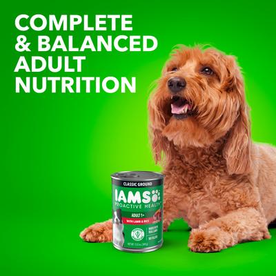 Show full view: Iams ProActive Health Classic Ground with Lamb & Whole Grain Rice Adult Wet Dog Food, 13-oz can, bundle of 24  slide 10 of 11