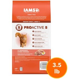 Iams Proactive Health Healthy Adult Chicken Recipe Dry Cat Food, 3.5-lb bag