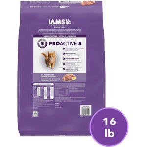 Iams Proactive Health Kitten Chicken Recipe Dry Cat Food, 16-lb bag