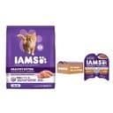 Iams ProActive Health Kitten Dry Food + Perfect Portions Healthy Kitten Chicken Recipe Pate Grain-Free Cat Food Trays